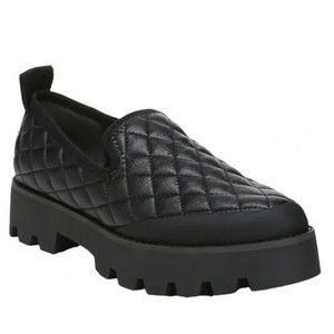 NEW FRANCO SARTO Quilted Bando Leather Platform Chunky Loafers (Size 10 M)